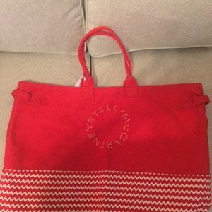 Stella McCartney Large Red Canvas Tote Bag
